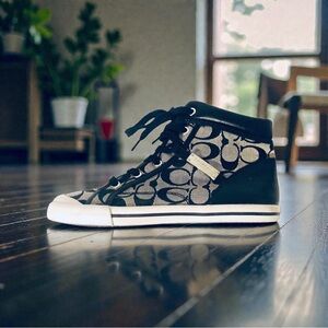 Coach Black Mid-Top Freesia Sneakers